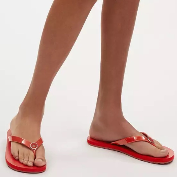 NEW!!! Coach red flip flops - Picture 1 of 10